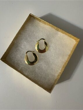 Gold Hoop Disc Earrings - Classic Women's Jewelry